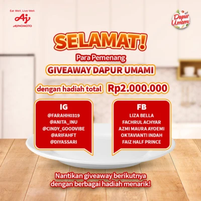 Pengumuman 10 Pemenang Menu #TerujiUmami