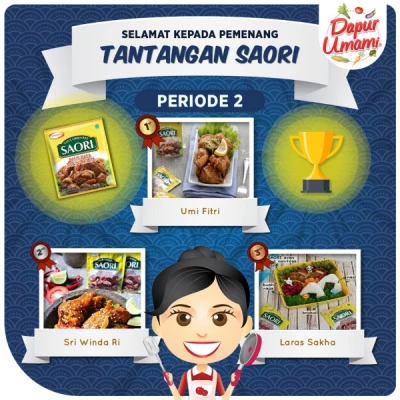 SELAMAT KEPADA PEMENANG TANTANGAN SAORI PERIODE 2