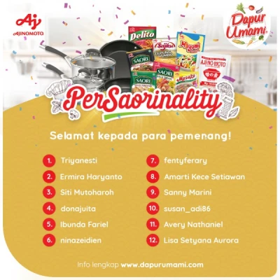 Selamat Untuk Pemenang Beruntung #MyPerSAORInality!