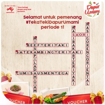 Selamat Kepada Seluruh Pemenang TEKA TEKI DAPUR UMAMI VOL. 1