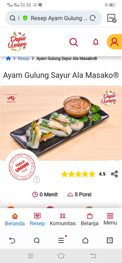 Ayam gulung sayur ala masako