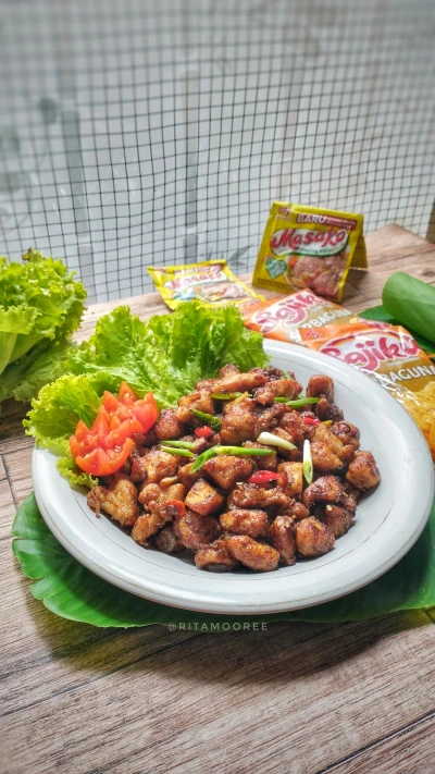Ayam Popcorn Crispy Manis ala Sajiku