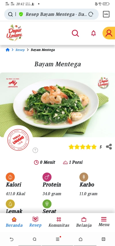 Bayam mentega