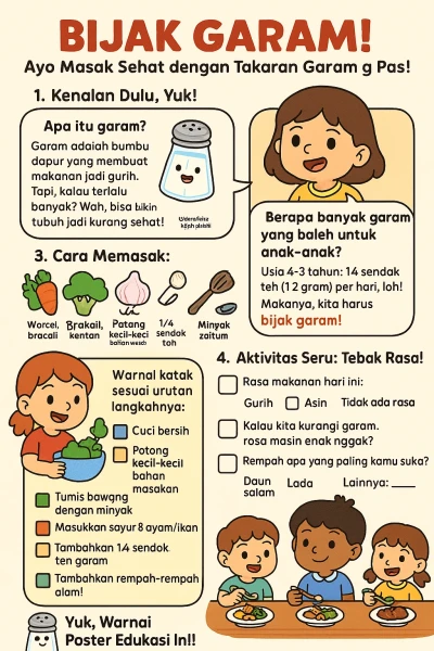 Bikin edukasi bijak garam, untuk anak.