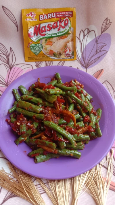 Kacang panjang teri balado