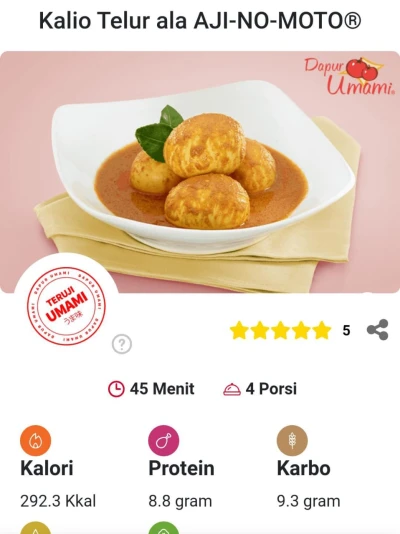 Kalio Telur ala AJI-NO-MOTO®