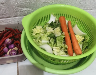 masak sawi putih wortel 🥕