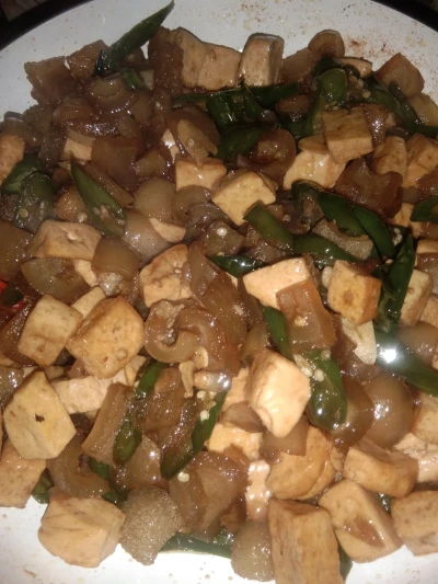 Oseng Tahu Kikil Cabe Ijo