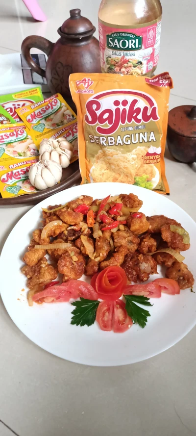 Recook ayam crispy saus asam manis