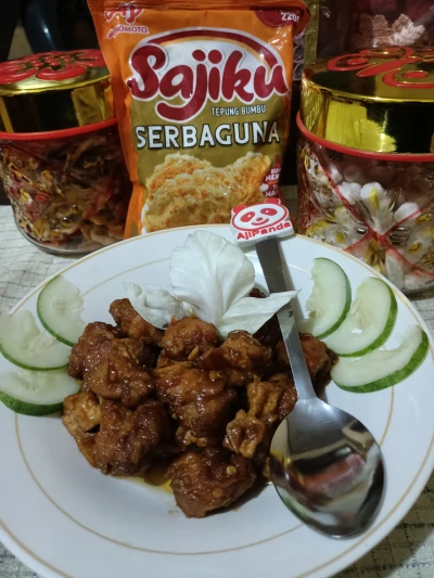 Recook ayam popcorn crispy manis ala @Sajiku