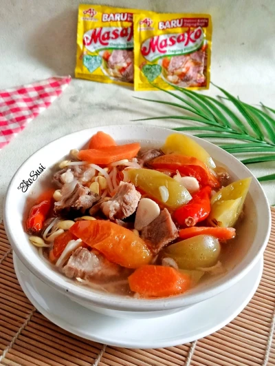 Asem-asem Daging Campur Thokolan Kedelai  Ala Masako