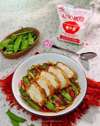 Ayam Goreng Crispy dengan Tumisan Sayur