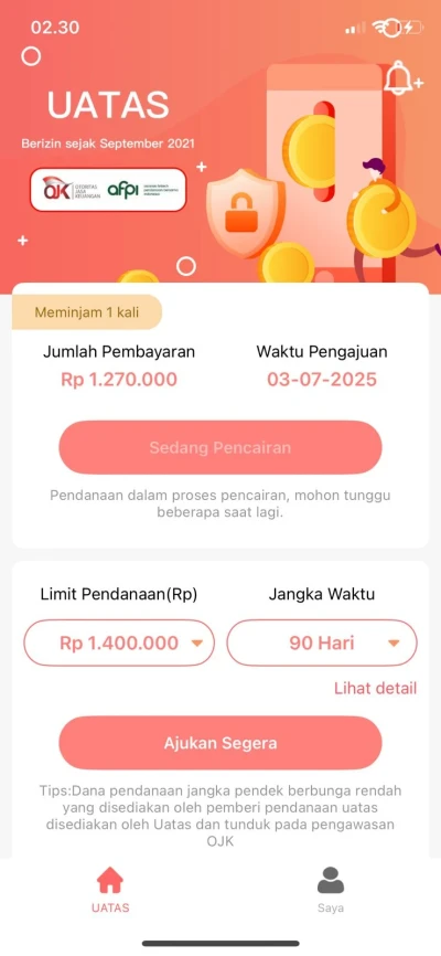 Cara membatalkan pinjaman UATAS