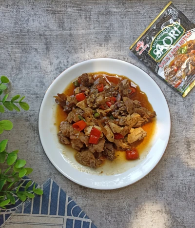 Daging sapi dan Putih Telur Lada hitam