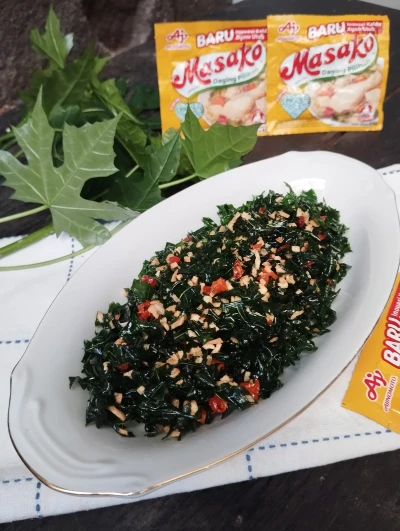 DAUN PEPAYA JEPANG KRISPI PEDAS ala MASAKO