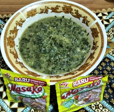 Daun Ubi tumbuk gulai