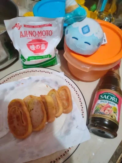 Egg roll rumahan menggunakan Saori saos tiram