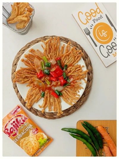 Enoki Crispy saos asam manis