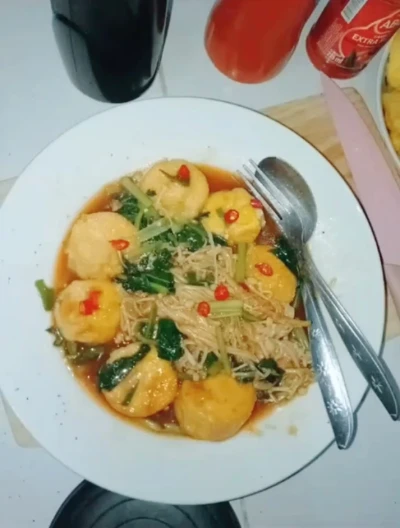 Jamur Enoki with tofu