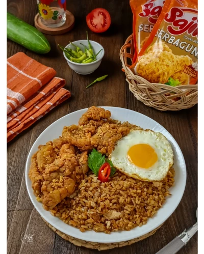 Nasi Goreng Kampung Ayam Crispy