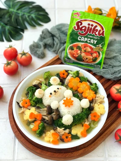 Nasi Gurih Siram Sapo Tahu Sajiku® Capcay ala Mami Abe