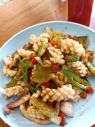 Oseng cumi cabe hijau
