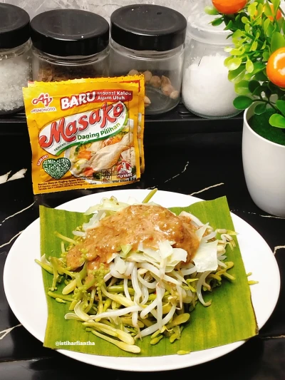 Pecel Bunga Pepaya Tauge Kol