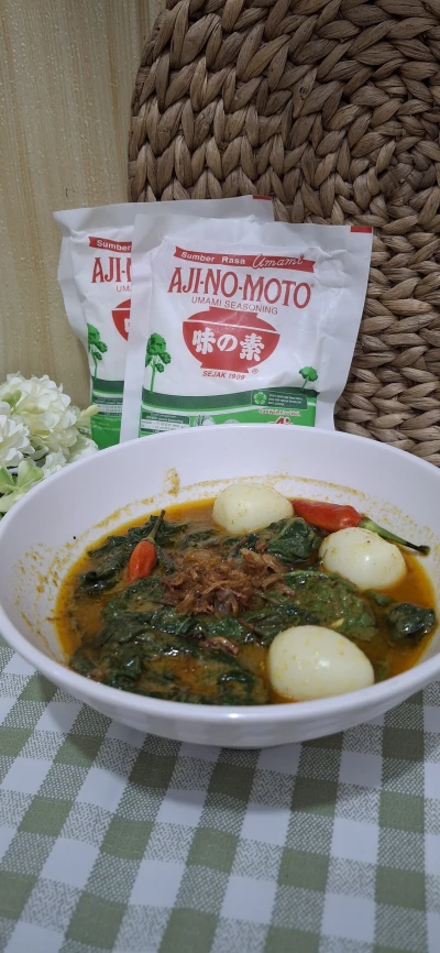 Rendang Daun Tela Telur Gemak