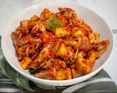 Sambal Cumi Asin dengan Tahu