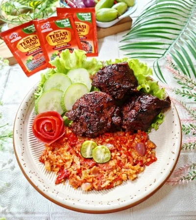 Sambal Ganja Ayam Bakar Rujak ala Ajinomoto