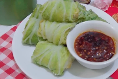 sawi gulung isi tahu