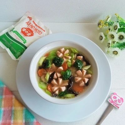 Sop Brokoli Sosis Ajinomoto.