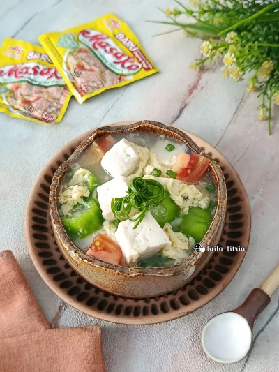 Sop Tahu Oyong Telur Serabut ala Masako