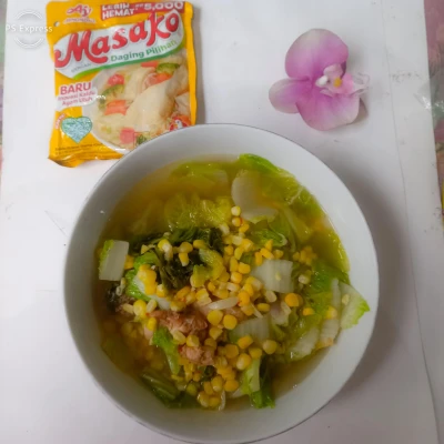 Sup Ayam Jagung Sawi putih