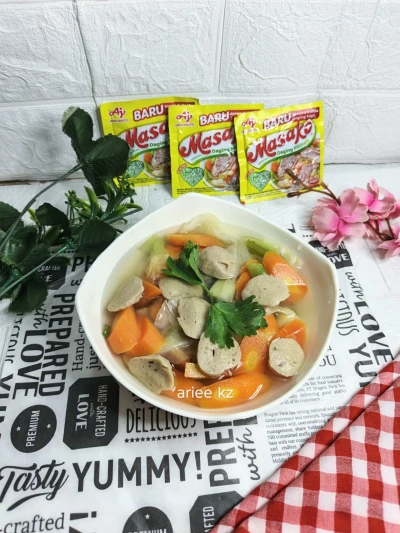 sup wortel bakso  ala masako