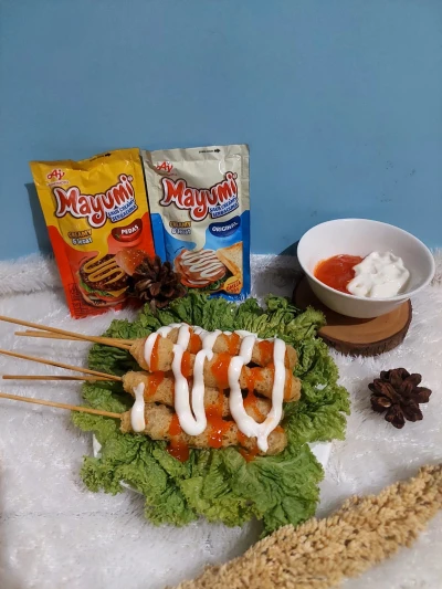 Teci (sate Aci) balut telur saos mayonaise