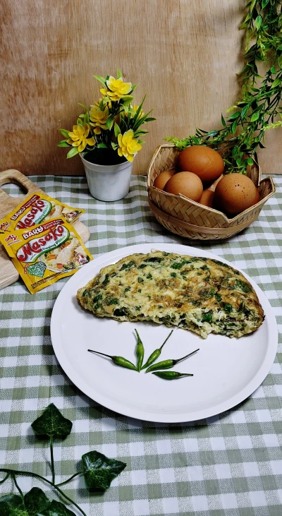 Telur Dadar Daun Kelor Ala Masako