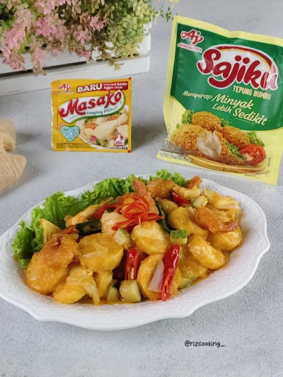 Tofu Udang asam manis