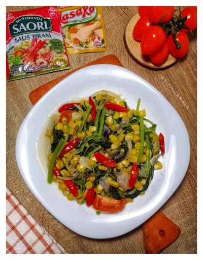 Tumis bayam jagung