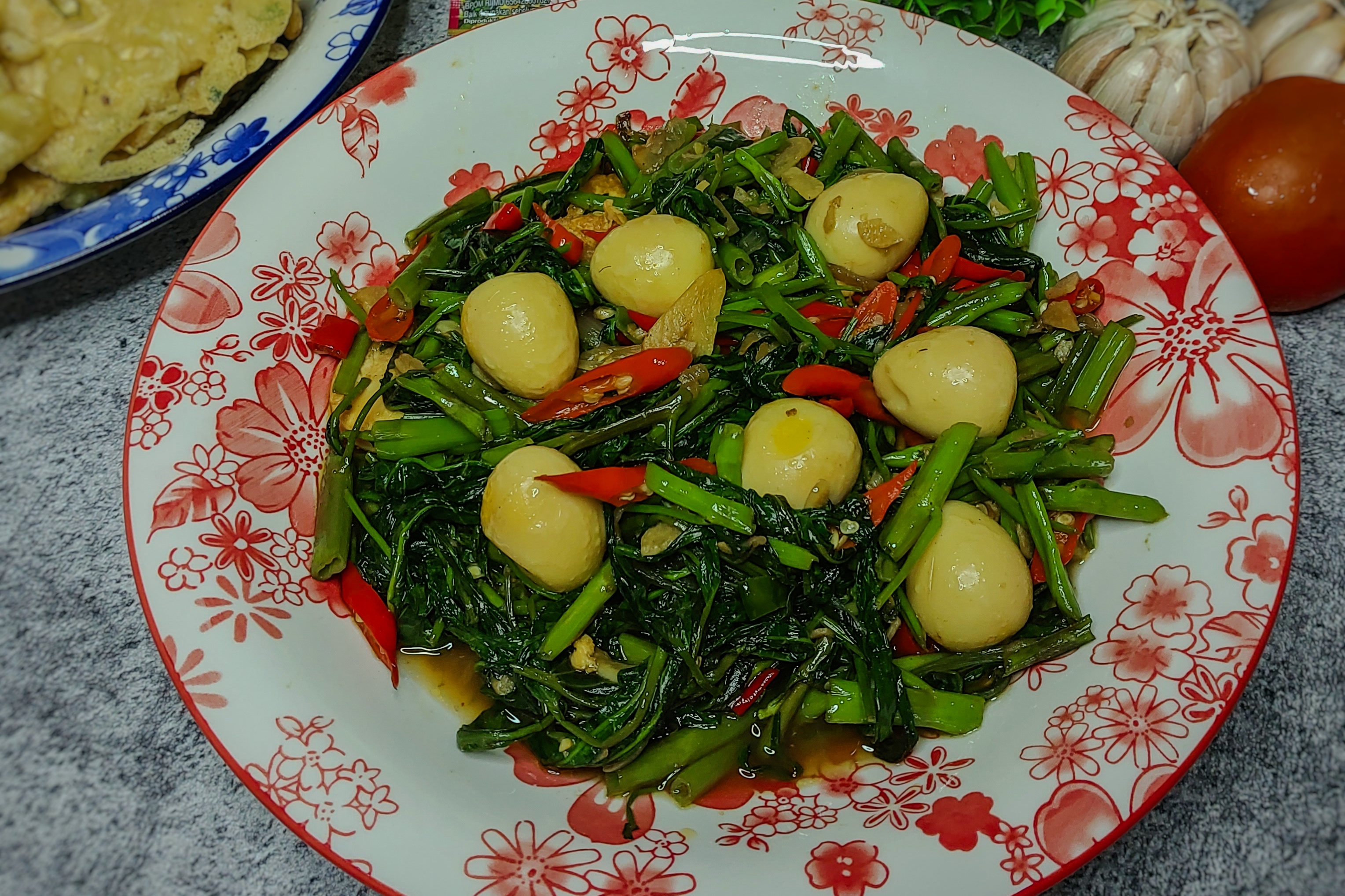 Tumis Kangkung Telur Puyuh