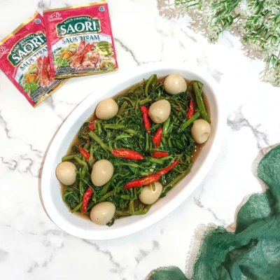 Tumis Kangkung Telur Puyuh Saori