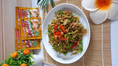 Tumis kembang pepaya teri medan