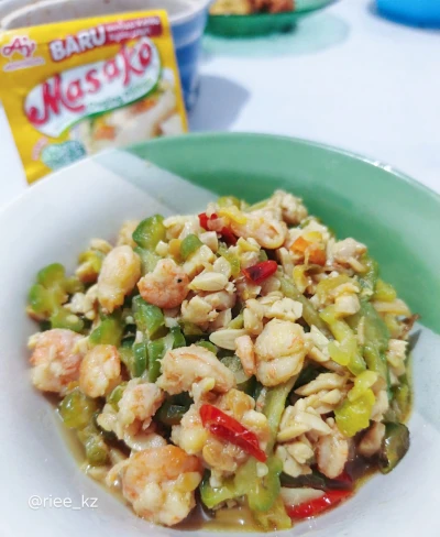 Tumis pare udang ala masako
