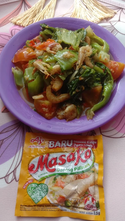 Tumis sawi pahit udang
