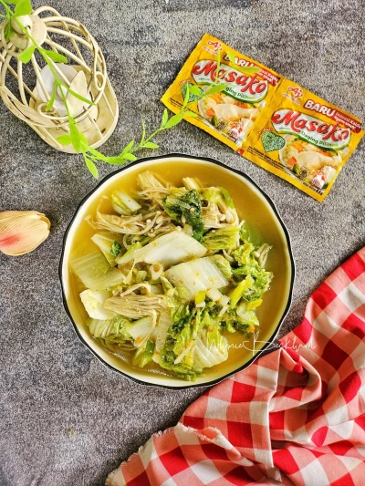 Tumis Sawi Putih & Enoki Pedas Gurih