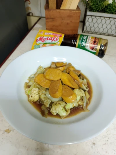 Tumis sosis teriyaki with sayuran