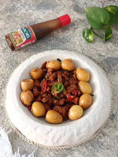 Tumis Tempe Telur Puyuh Saos Tiram