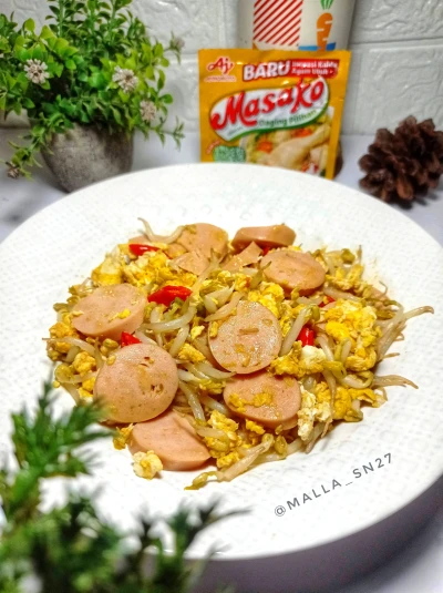 Tumis toge sosis telur