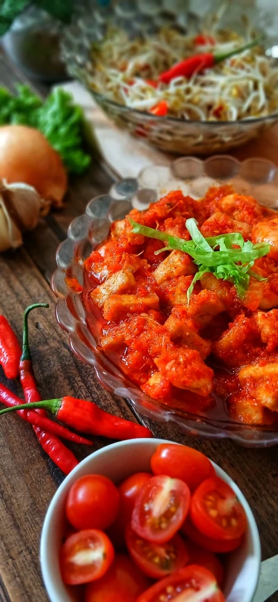 Udang tahu balado